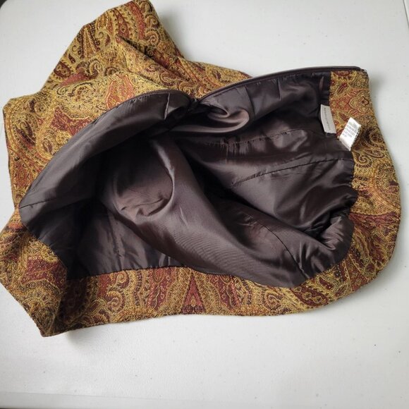 VTG Newport News Pencil Skirt Paisley Tapestry Textured Academia Librarian - Picture 5 of 9